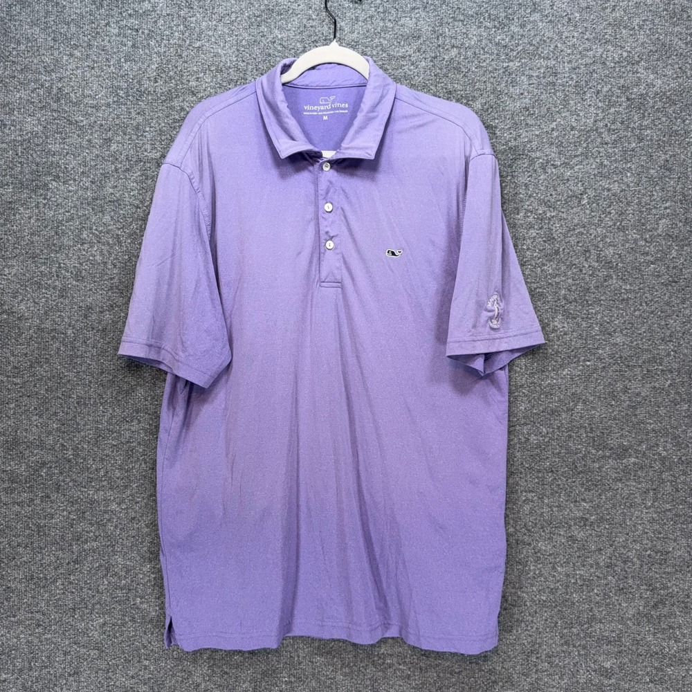 Vineyard Vines Polo Shirt Men Medium Purple Beacon Hill Country Club Performance